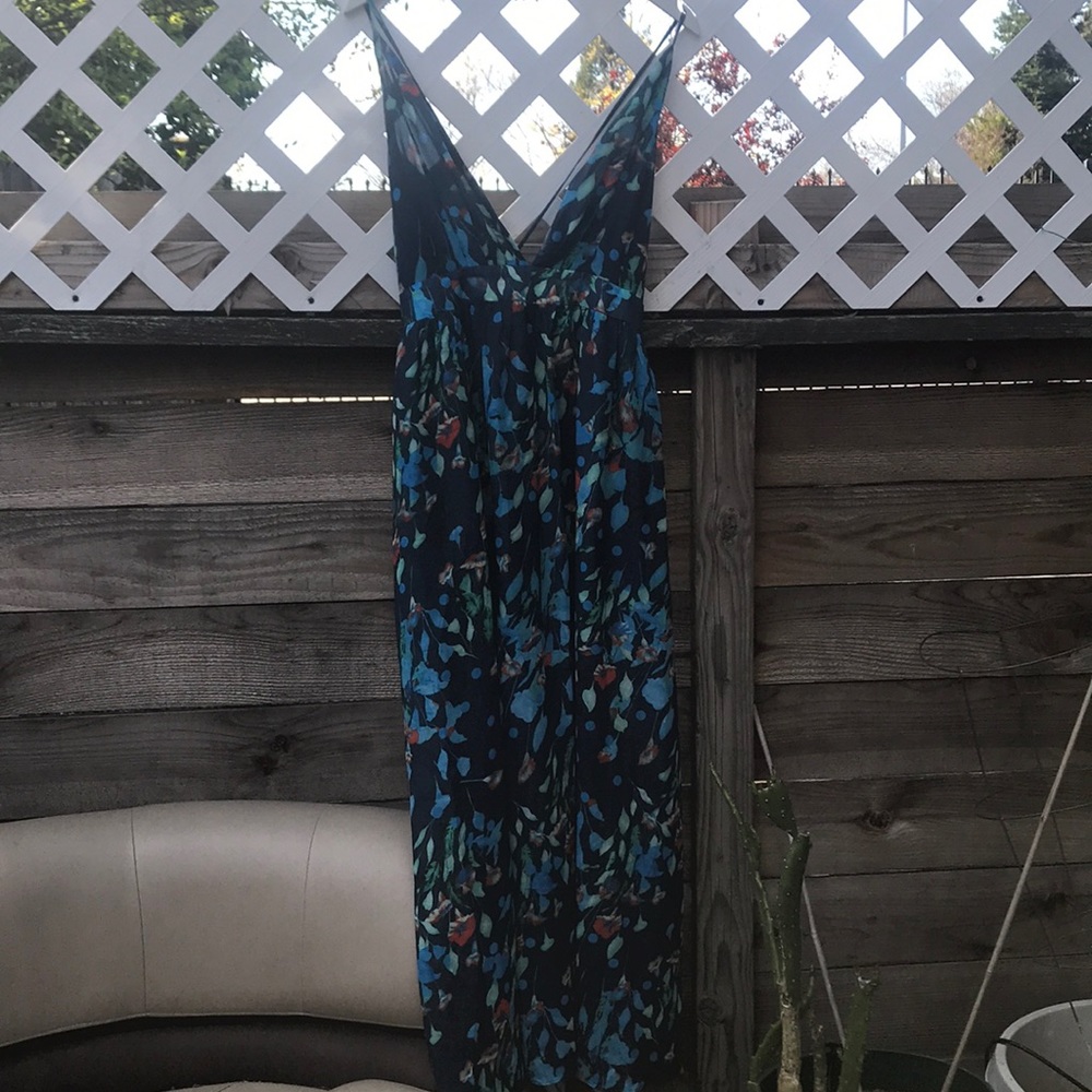 Blue floral maxi dress